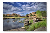  Watson Lake Shore 28 po x 42 po : Cadre d'art mural et panneau de tissu