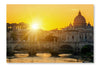 Rome Skyline with Vatican St Peter Basilica 28 po x 42 po : Oeuvre d’art murale en panneau de tissu sans cadre