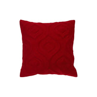 Coussin rouge en velours avec relief - ensemble de 2