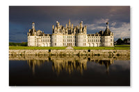 Chambord Castle 24 po x 36 po : Oeuvre d’art murale en panneau de tissu sans cadre