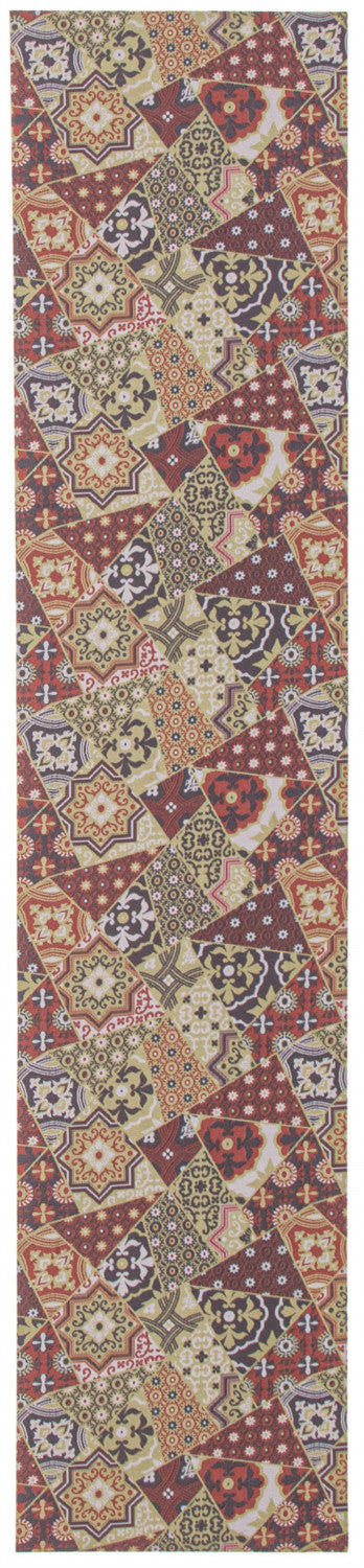 Bellezza Red / Green 2'2" x 28'0" Area Rug