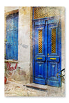 Traditional Greek Streets 24 po x 36 po : Oeuvre d’art murale en panneau de tissu sans cadre