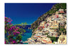  Town Of Positano, Italy 28 po x 42 po : Cadre d'art mural et panneau de tissu