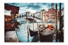  Rialto Bridge View 16 po x 24 po : Cadre d'art mural et panneau de tissu