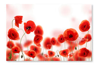 Poppy Field 16 po x 24 po : Oeuvre d’art murale en panneau de tissu sans cadre