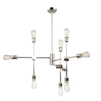  Lustre Tribeca argenté à 9 ampoules 