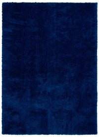 Carpette à poil long Hansol bleue 6 pi 0 po x 9 pi 0 po