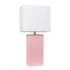 Lampe de table moderne Elegant Designs en cuir, rose