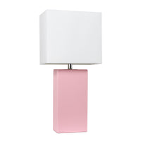 Lampe de table moderne Elegant Designs en cuir, rose