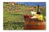  White Wine With Barrel On Vineyard 24 po x 36 po : Cadre d'art mural et panneau de tissu