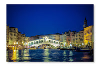  Rialto Bridge At Night, Venice, Italy 16 po x 24 po : Cadre d'art mural et panneau de tissu