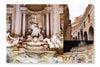  Collage Of Trevi Fountain 28 po x 42 po : Cadre d'art mural et panneau de tissu