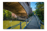 Bridges of Nuremberg 28 po x 42 po : Oeuvre d’art murale en panneau de tissu sans cadre