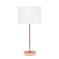 Lampe de table blanche Simple Designs avec pied mince or rose