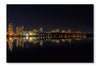  Picturesque Dark Cityscape 16 po x 24 po : Cadre d'art mural et panneau de tissu