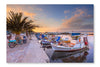 Fishing Boats Greece 16 po x 24 po : Oeuvre d’art murale en panneau de tissu sans cadre