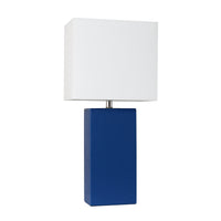 Lampe de table moderne Elegant Designs en cuir, bleue