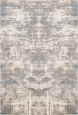Carpette Shi bleue à motifs abstraits 4 x 6