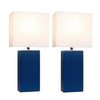 Ensemble 2 lampes de table moderne Elegant Designs en cuir bleu