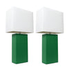 Ensemble 2 lampes de table moderne Elegant Designs en cuir vert