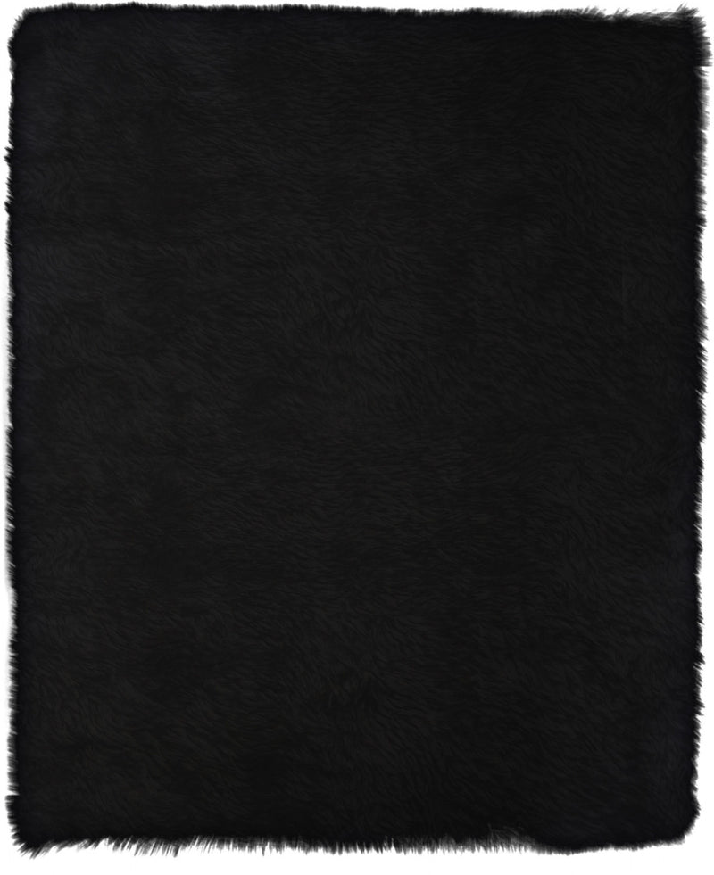 Marty Sheepskin Plush Black Area Rug - 4'0" x 6'0"
