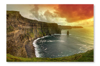  Cliffs Of Moher At Sunset 16 po x 24 po : Cadre d'art mural et panneau de tissu