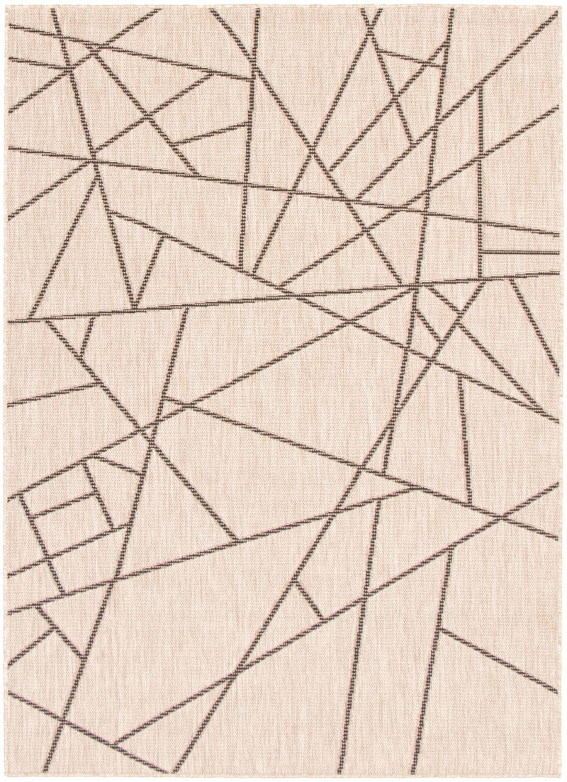Sadie Abstract Silver-Black Area Rug - 3'11" x 5'7"