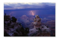 Lighting Over The Grand Canyon 24 po x 36 po : Oeuvre d’art murale en panneau de tissu sans cadre