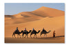 Camel Caravan in Sahara Desert 16 po x 24 po : Oeuvre d’art murale en panneau de tissu sans cadre