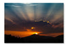 Sunrise Over Mountain 16 po x 24 po : Oeuvre d’art murale en panneau de tissu sans cadre