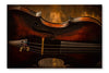 Detail of Old Violin in Vinstage Style on Wood Background 16 po x 24 po : Oeuvre d’art murale en panneau de tissu sans cadre