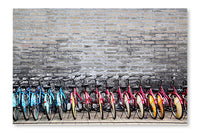 Bicycles 24 po x 36 po : Oeuvre d’art murale en panneau de tissu sans cadre