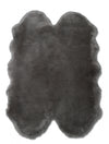Carpette moelleuse Marcia grise en peau de mouton - 4 pi 0 po x 6 pi 0 po 
