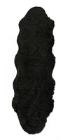 Carpette moelleuse Marcia noire en peau de mouton - 2 pi 0 po x 6 pi 0 po 