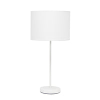 Lampe de table blanche Simple Designs avec pied mince blanc