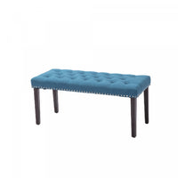 Banc Cabara bleu en tissu capitonné