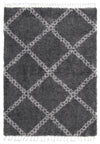 Carpette à poil long Helma Stark gris foncé 5 pi 3 po x 7 pi 3 po