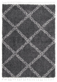 Carpette à poil long Helma Stark gris foncé 5 pi 3 po x 7 pi 3 po