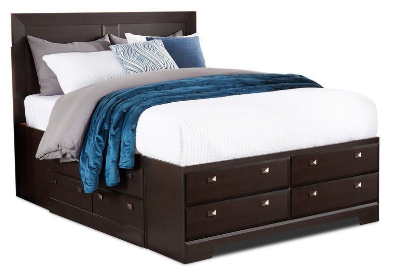 Yorkdale Queen Storage Bed - Brown