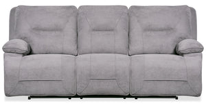 Sofa à inclinaison électrique Beau en suédine - gris