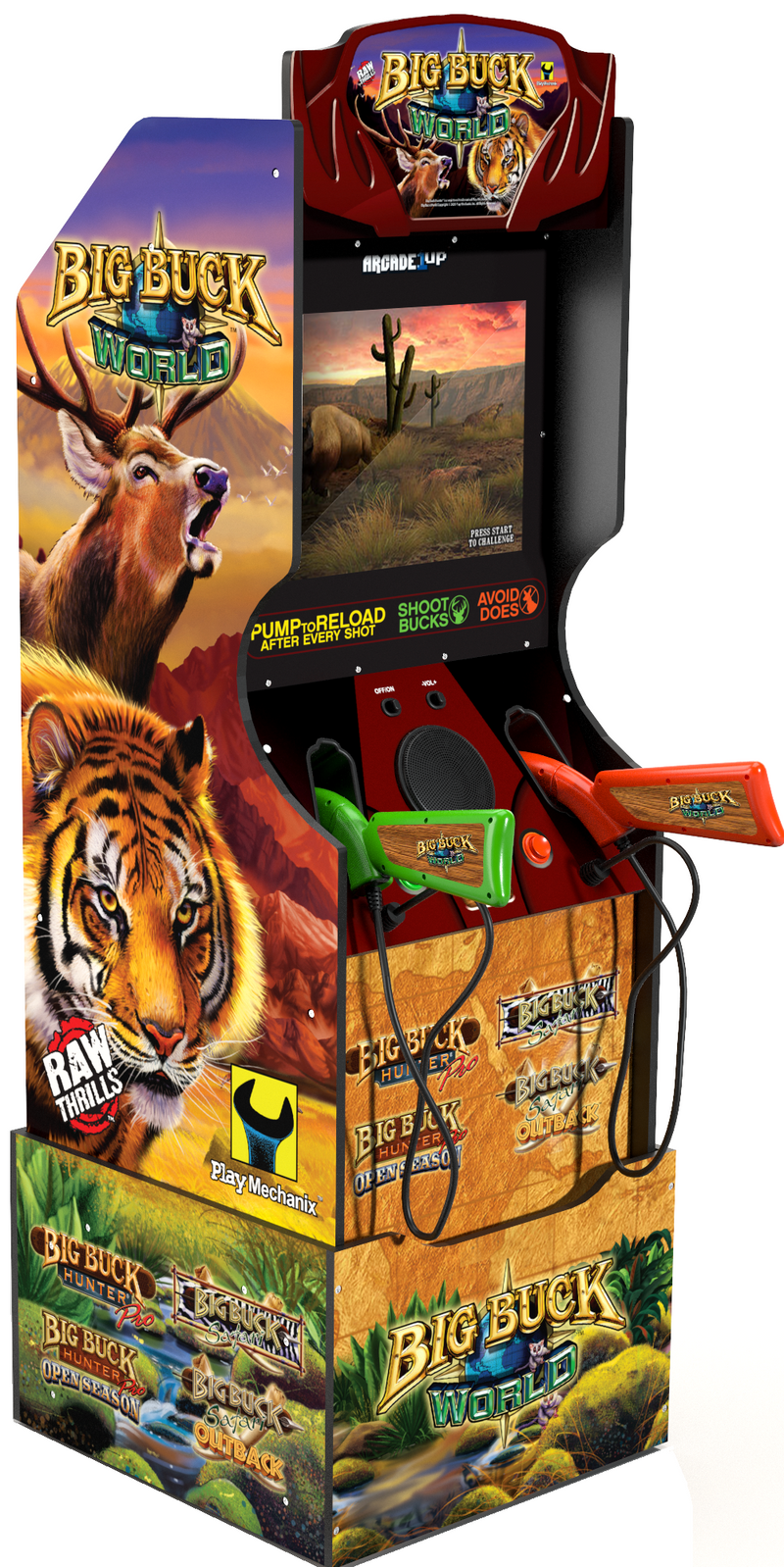 Arcade1Up Arcade Cabinet - Arcade1Up Big Buck World™ Arcade Cabinet with Riser 