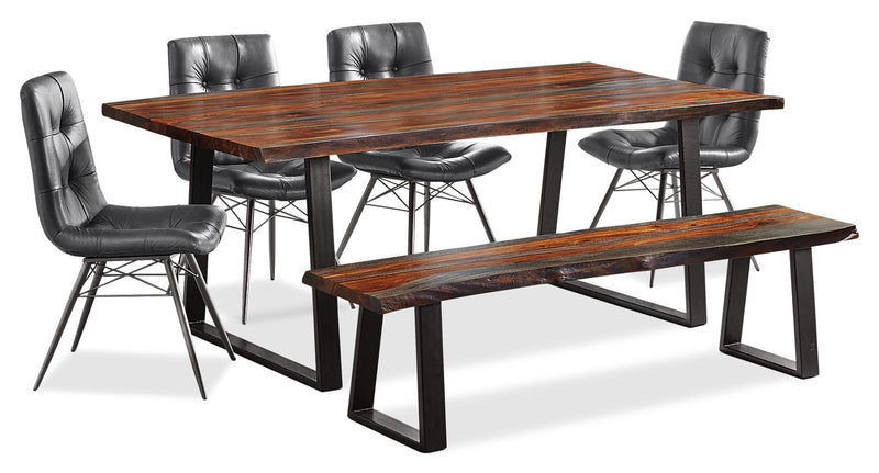 Bowery 6-Piece Dining Package - {Rustic}, {Industrial} style Dining Room Set
