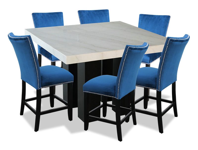 Cami 7-Piece Counter-Height Dining Set - Blue