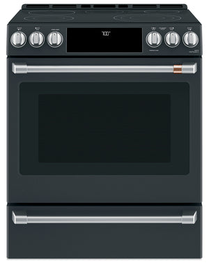 Cuisinière intelligente électrique Café de 5,7 pi³ avec convection européenne véritable - noir mat - CCES700P3MD1