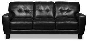 Sofa Curt en cuir véritable - noir
