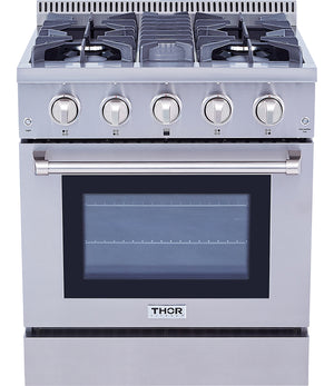 Cuisinière professionnelle à gaz Thor Kitchen de 4,2 pi³ – HRG3080U-SS