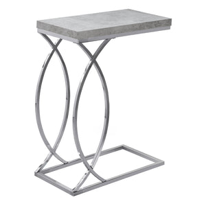 Table d’appoint béton gris et métal chromé