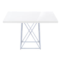 Petite table à manger rectangulaire - blanc lustré