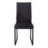 Chaise de salle à manger noir et d’apparence cuir noir, 2 pièces