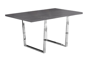 Table de salle à manger grise et métal chromé